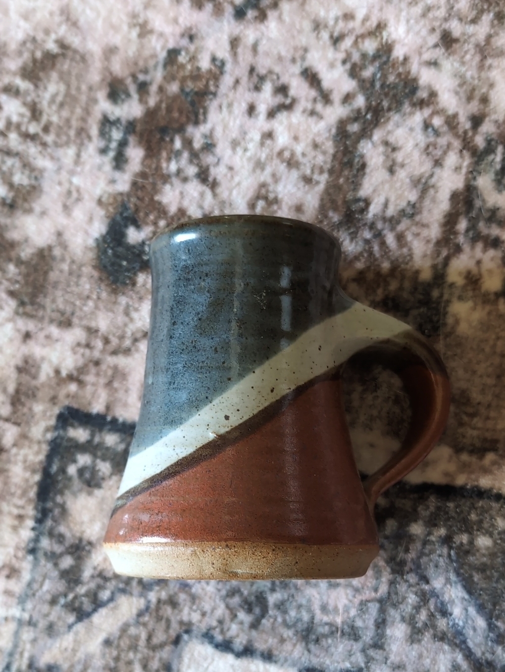 Ceramic Glazed Mug in Brown, Cream & Blue - Picture 9 of 12
